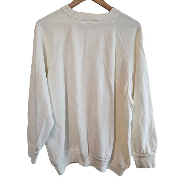 Vintage Cat Sweatshirt Women 2X White 90s Crafters Paradise Sewing Cottage Retro - Picture 3 of 12